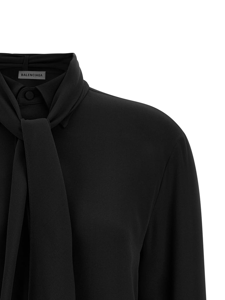 Balenciaga Shirt With Scarf Camicie - Nero | 9a908f289ce8af52151459b6f810766f21a16de3
