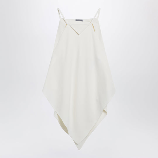 Scarf-Inspired Wool And Silk Crepe Top In Ivory