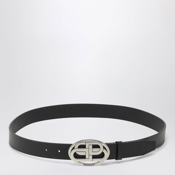 Black Leather Oval Bb Belt