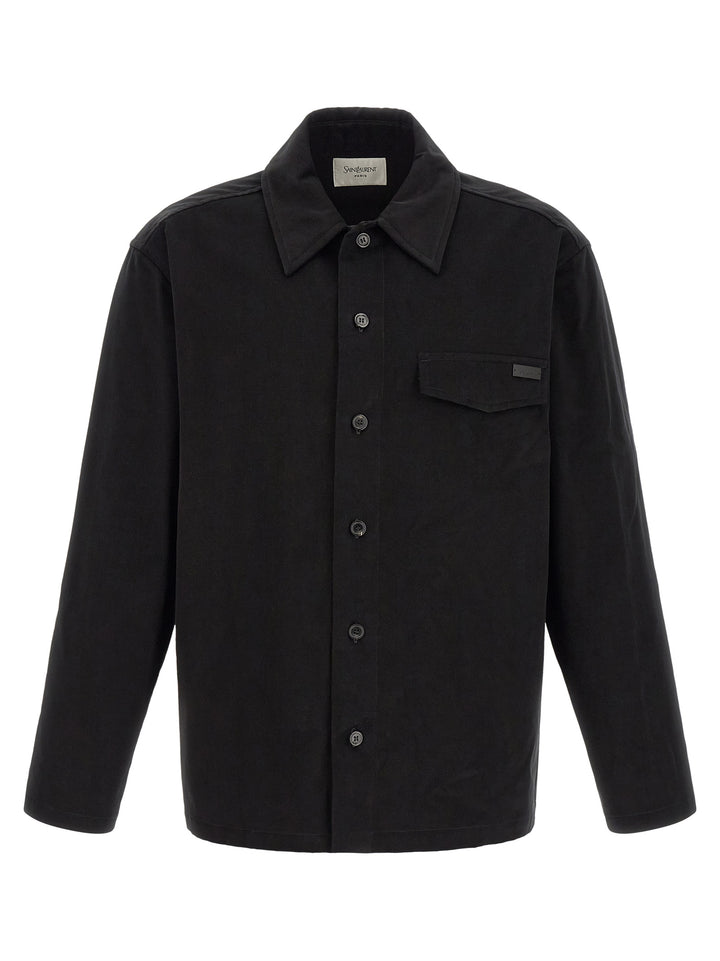 Saint Laurent Cotton Overshirt Camicie - Nero | 647f4b675fcbf570d93f5490f2aec1d5e6b7ac44