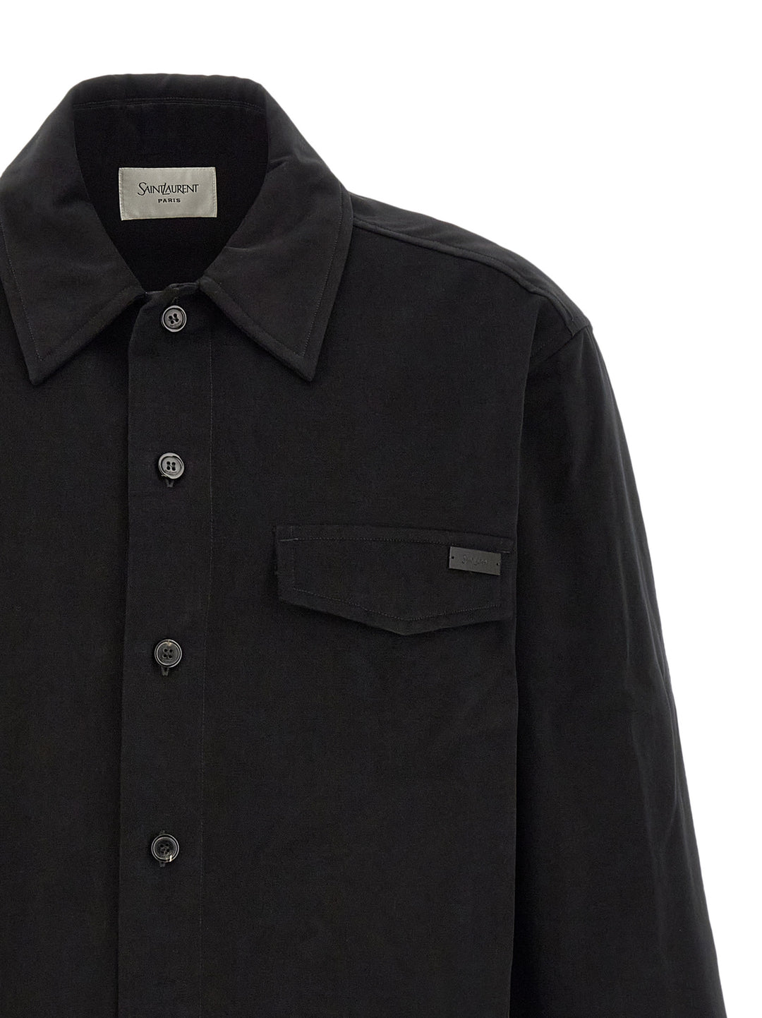 Saint Laurent Cotton Overshirt Camicie - Nero | 2cbb5dff267b6a5c21e21501abedee0204feacc1