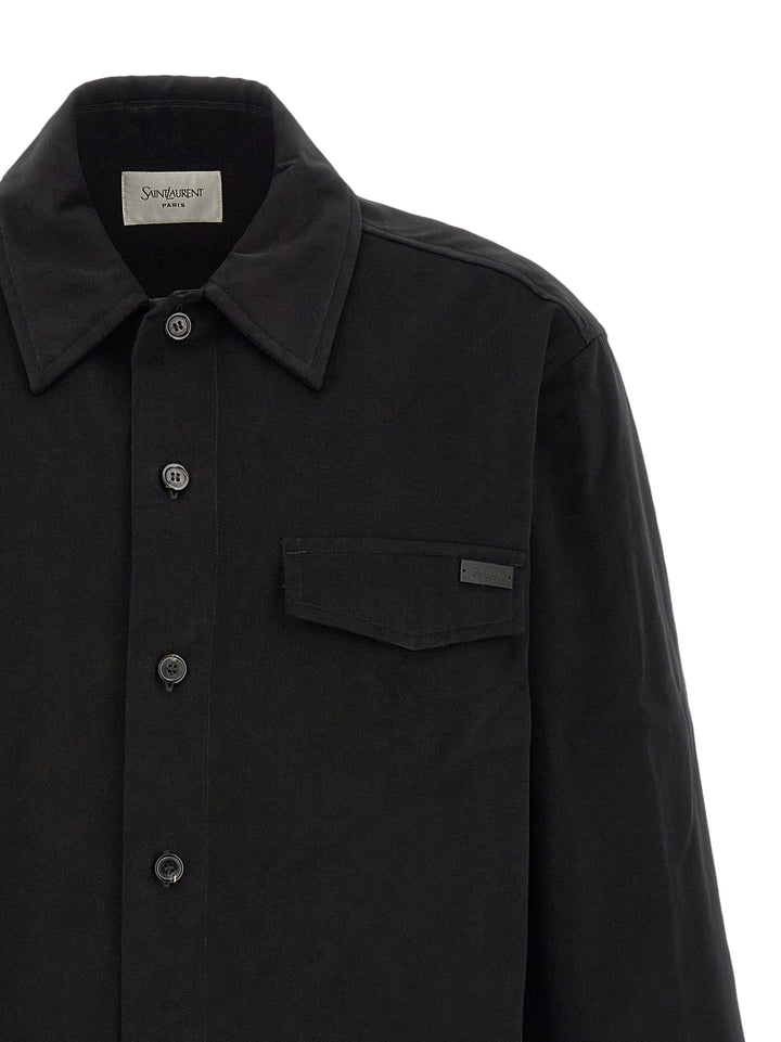 Saint Laurent Cotton Overshirt Camicie - Nero | 2cbb5dff267b6a5c21e21501abedee0204feacc1