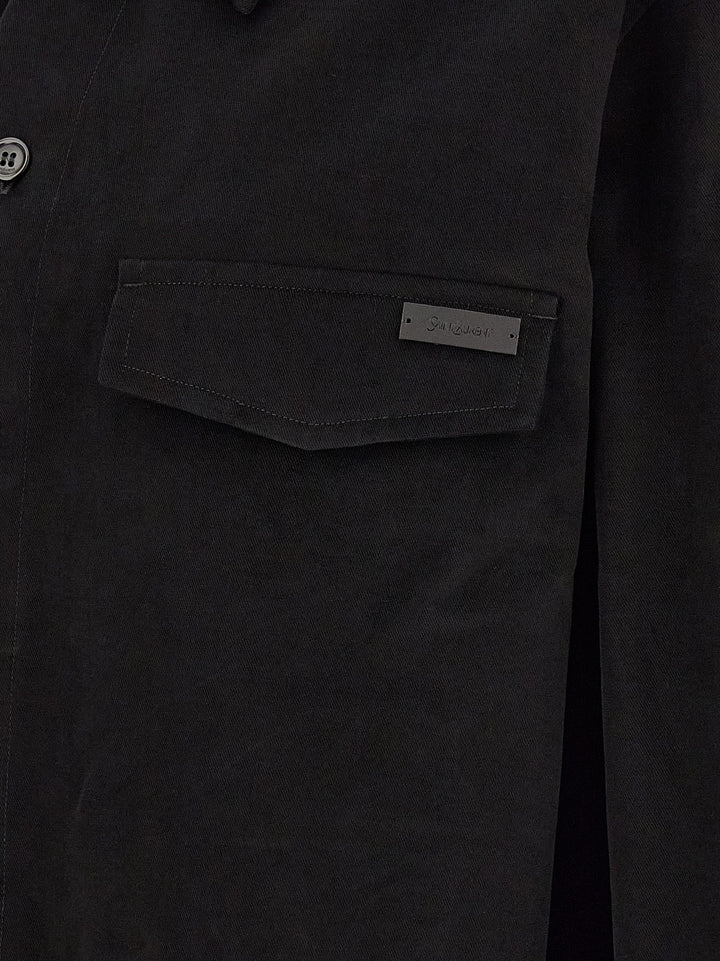 Saint Laurent Cotton Overshirt Camicie - Nero | 0f38e49e1a193f0d781665612d3fe7b9ca530424