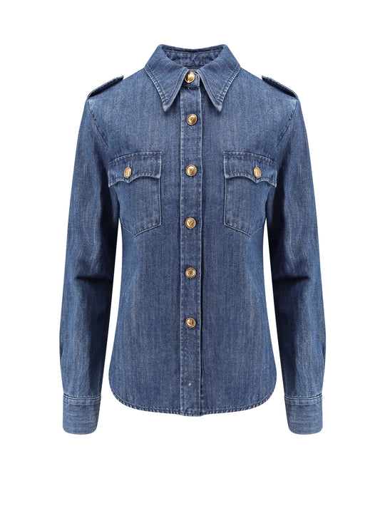 Denim Shirt With Vlogo Buttons