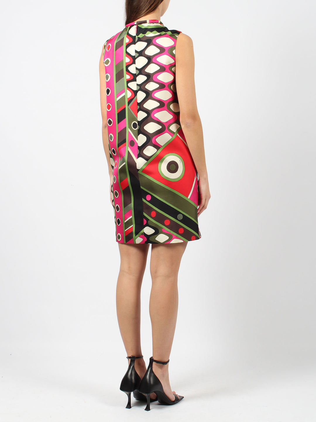 Vivara-print silk-twill dress