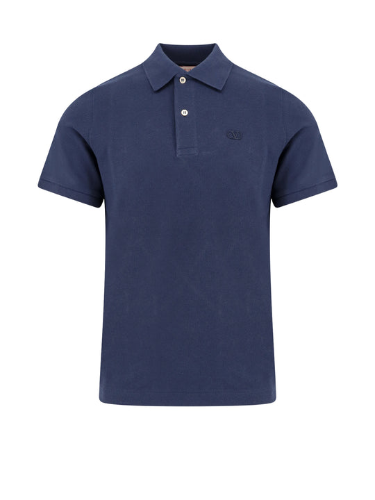 Cotton Piquet Polo Shirt With Vlogo Embroidery