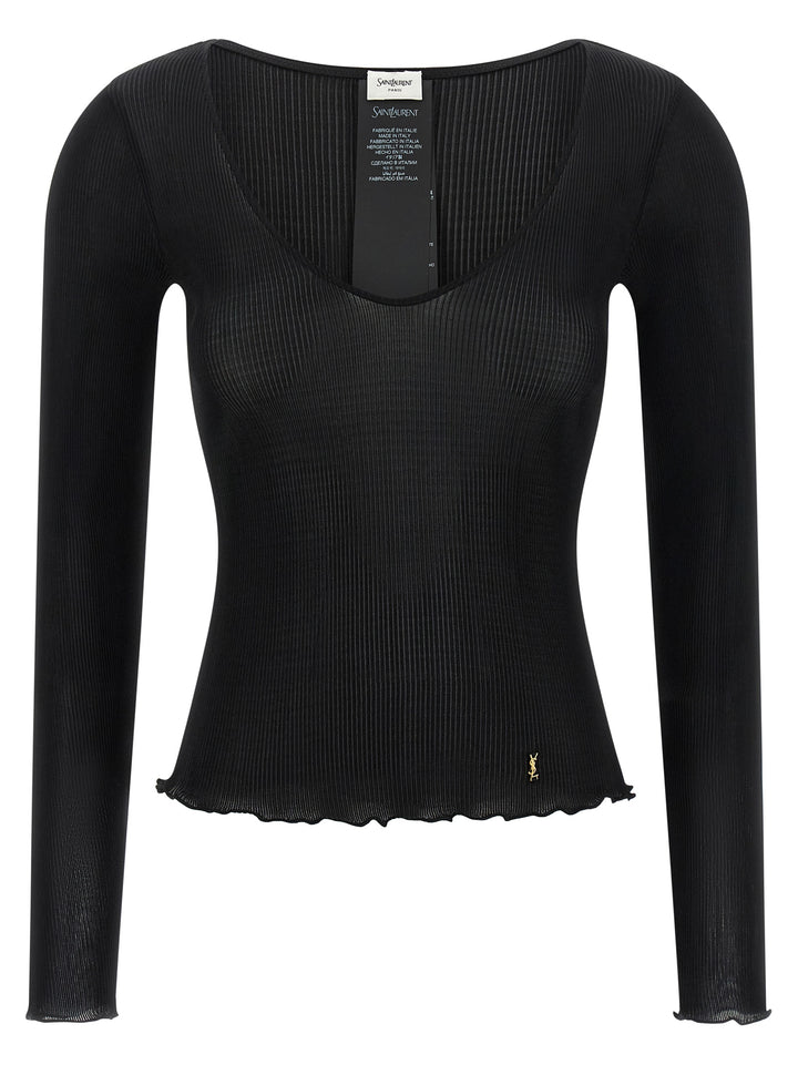 Saint Laurent Cassandre Top - Nero | 312c0a938ee2aa9e73cde34f4acdd7c52ef5dee7