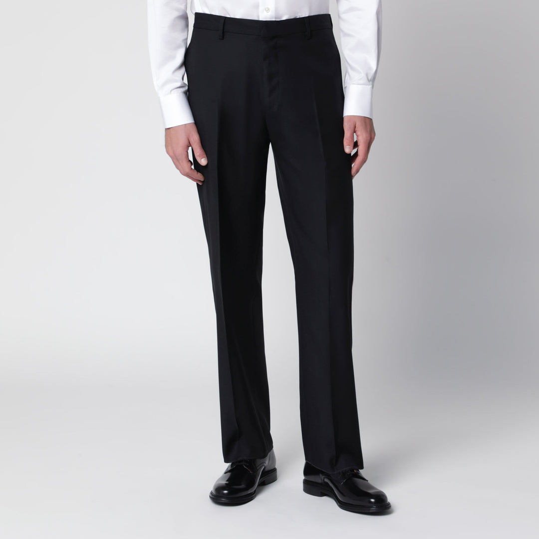 È Po Ca Black Double-Breasted Suit In Wool