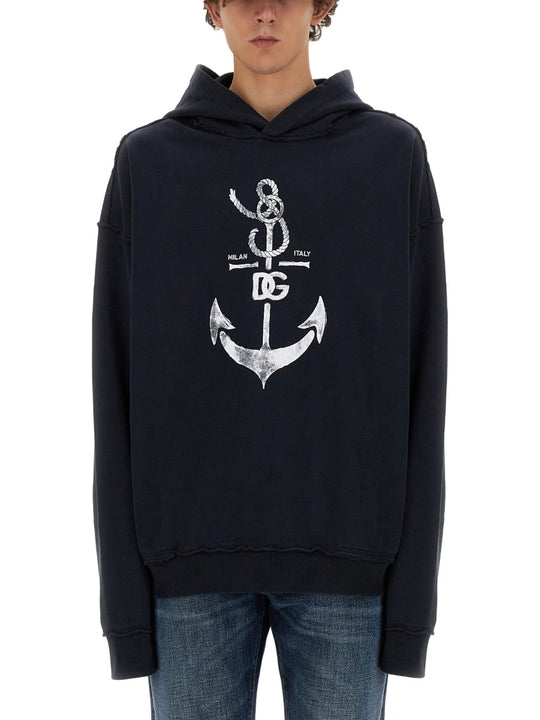 Sweatshirt With Navy Print