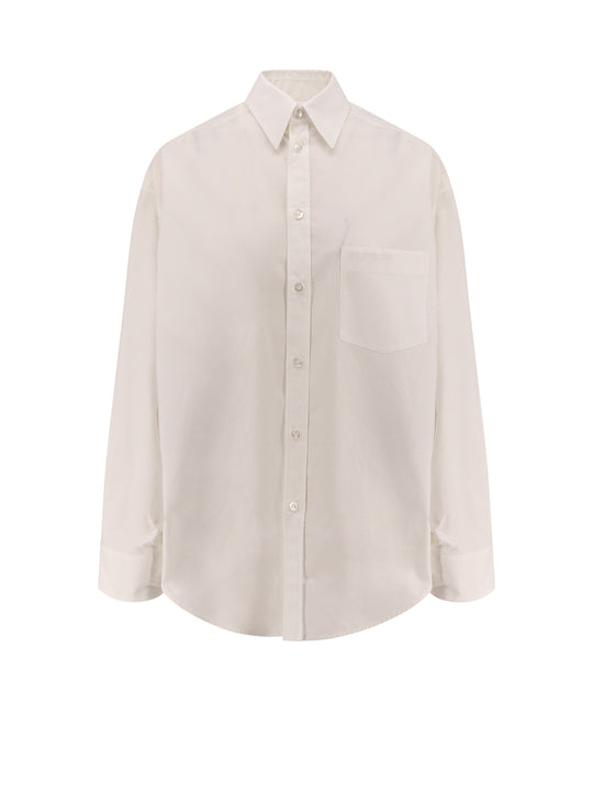 Oversize Cotton Shirt With Knotted Details