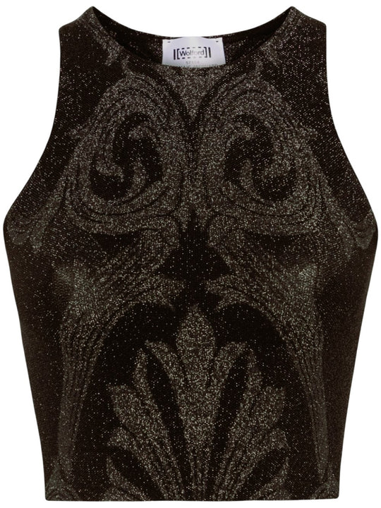Top Corto Metallizzato A Fiori Jacquard Wolford X Etro