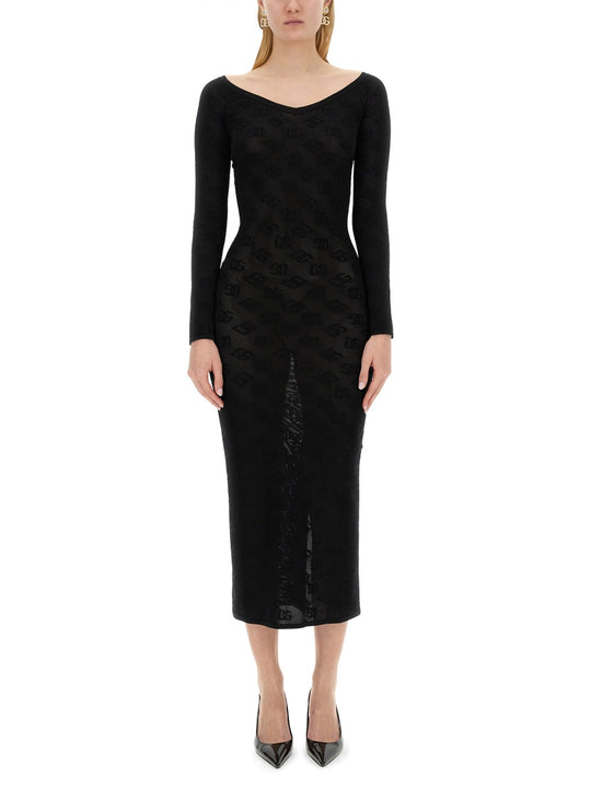 Jacquard Logo Sheath Dress