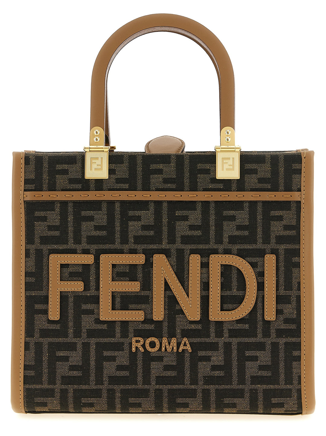 Fendi Sunshine Small Tote - Marrone | ce1e9663b4ff2e324bbeb3aa3885226f5ba13ca6