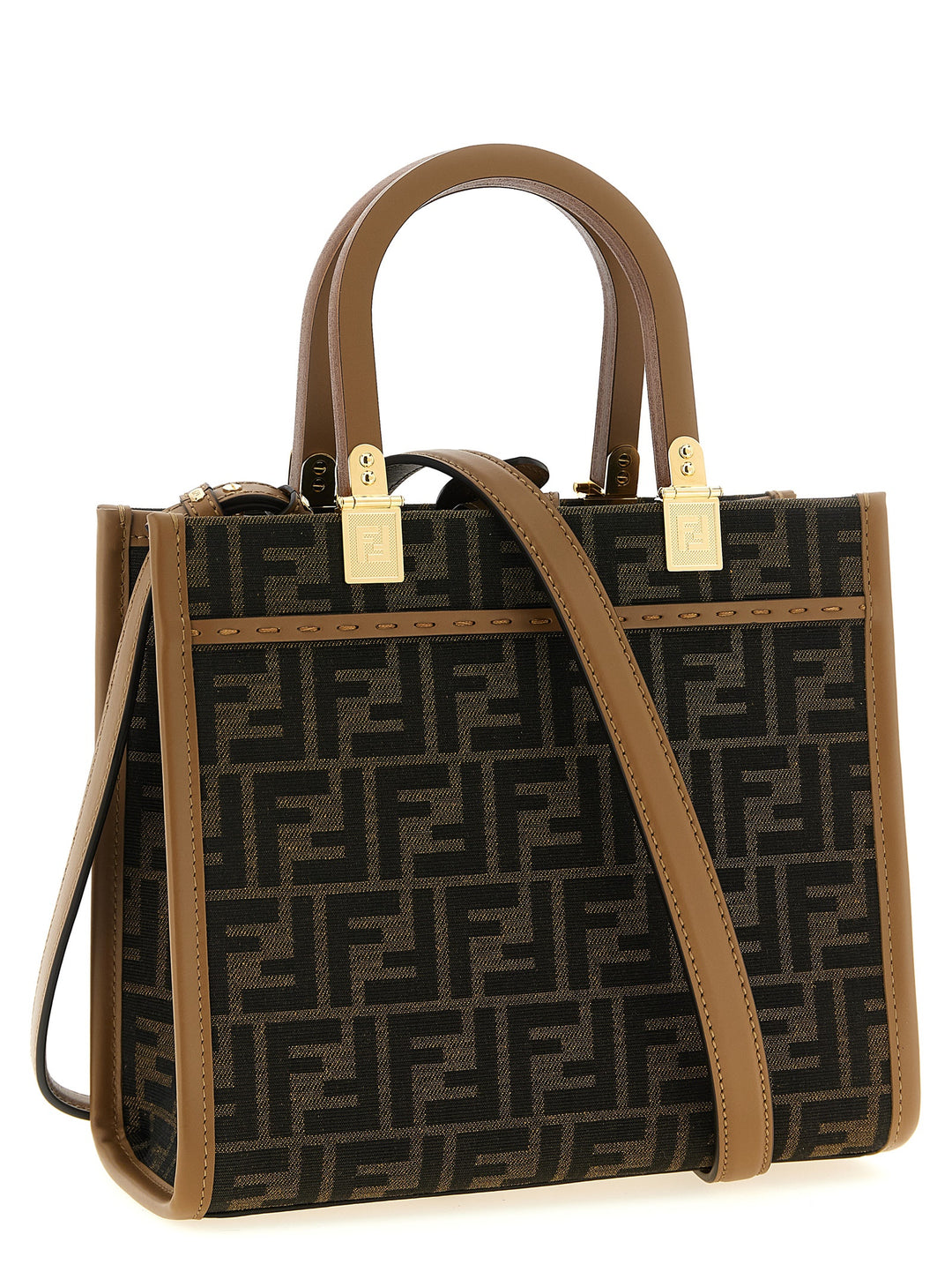 Fendi Sunshine Small Tote - Marrone | 05f69fe7f784afcef176af6cecfab2228ef2a5b4
