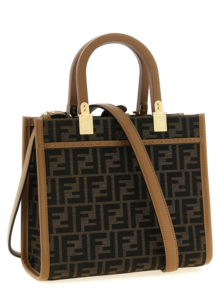 Fendi Sunshine Small Tote - Marrone | 05f69fe7f784afcef176af6cecfab2228ef2a5b4