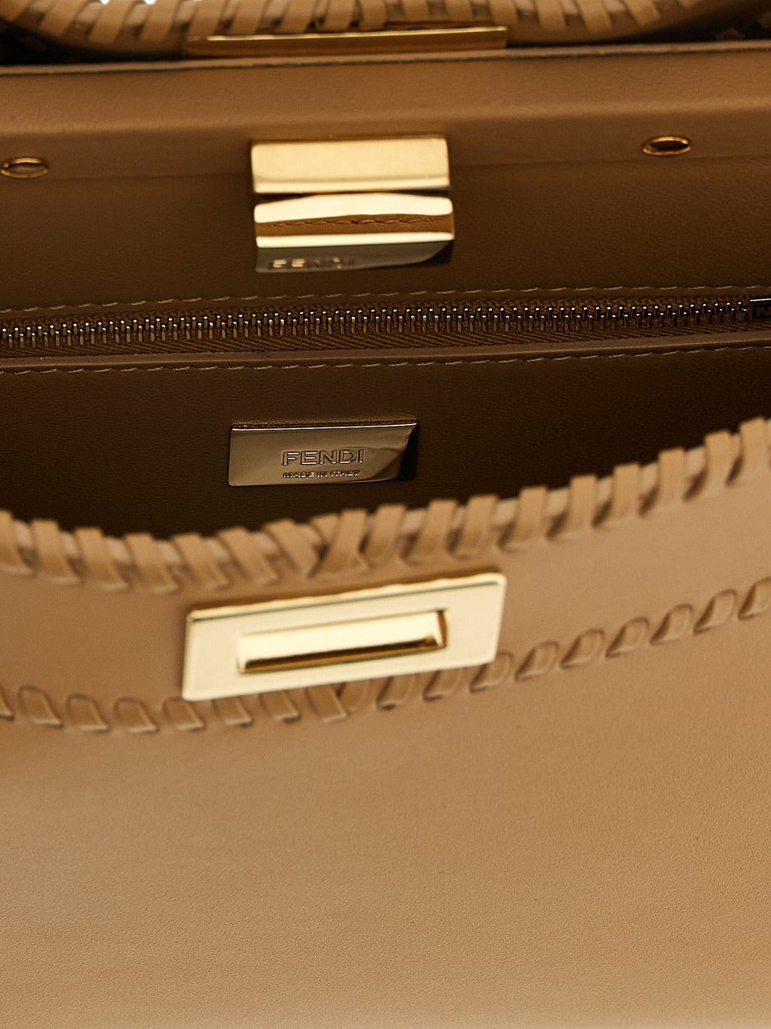 Fendi Pekaboo Mini Borse a Mano - Beige | d25f8828de3846168f472e6fc881b9bf20650519