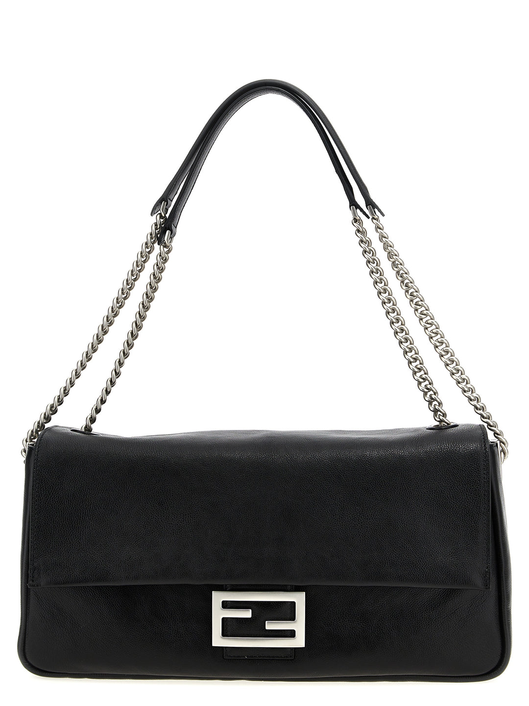 Fendi Baguette Chain Large Borse a Spalla e Tracolla - Nero | 2d285a86c18eeaa773253d130e5f90a43cad18e8