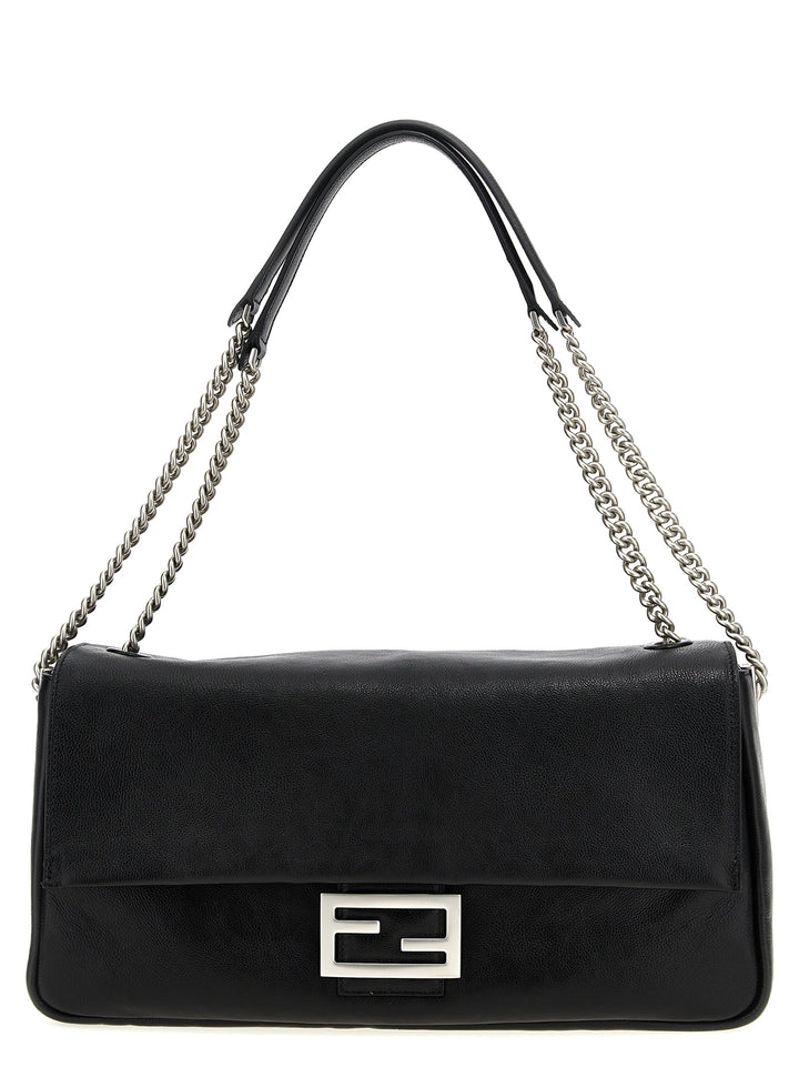 Fendi Baguette Chain Large Borse a Spalla e Tracolla - Nero | 2d285a86c18eeaa773253d130e5f90a43cad18e8