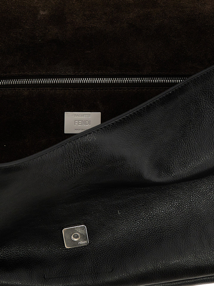 Fendi Baguette Chain Large Borse a Spalla e Tracolla - Nero | 4084a9d49db03746d9ef9d7de34b2e4887b72938