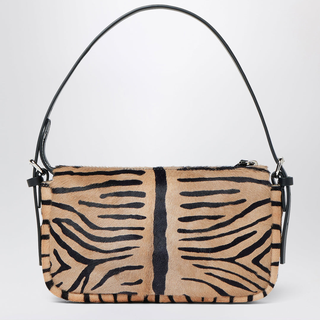 Fendi Sac Small à Fermeture Éclair en Cuir Effet Poney à Imprimé Tigre