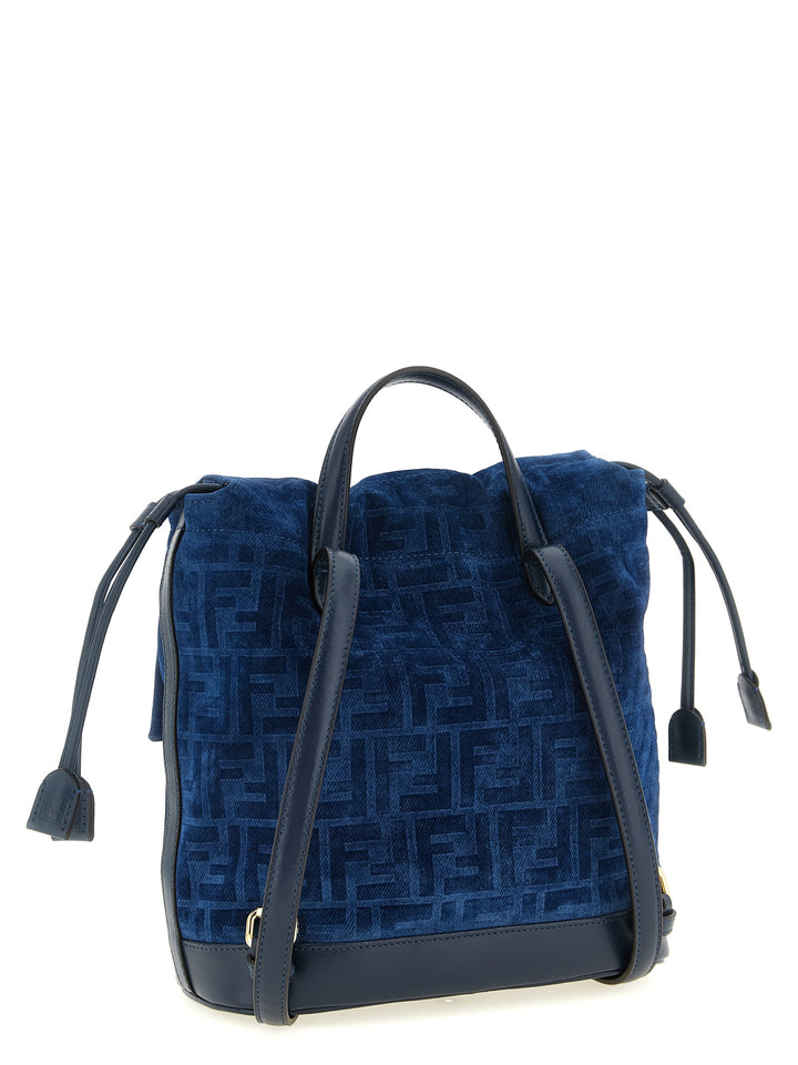 Fendi Ff Flocked Denim Backpack Zaini e Valigie - Blu | 1065e3873c15e90179dbc3164d9a7ad39271e592