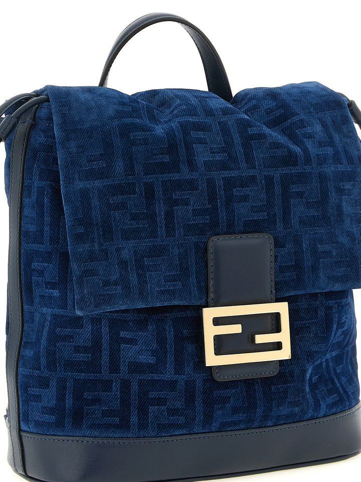 Fendi Ff Flocked Denim Backpack Zaini e Valigie - Blu | 4df81488dd13c1f96d3d786ca3bec5bac687147d