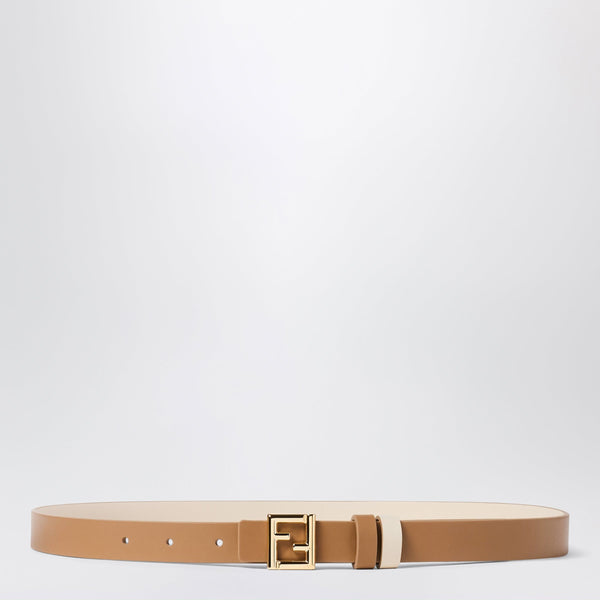 Reversible Camel-Coloured Leather Belt