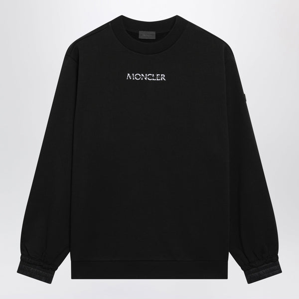 Black Cotton Sweatshirt With Logo