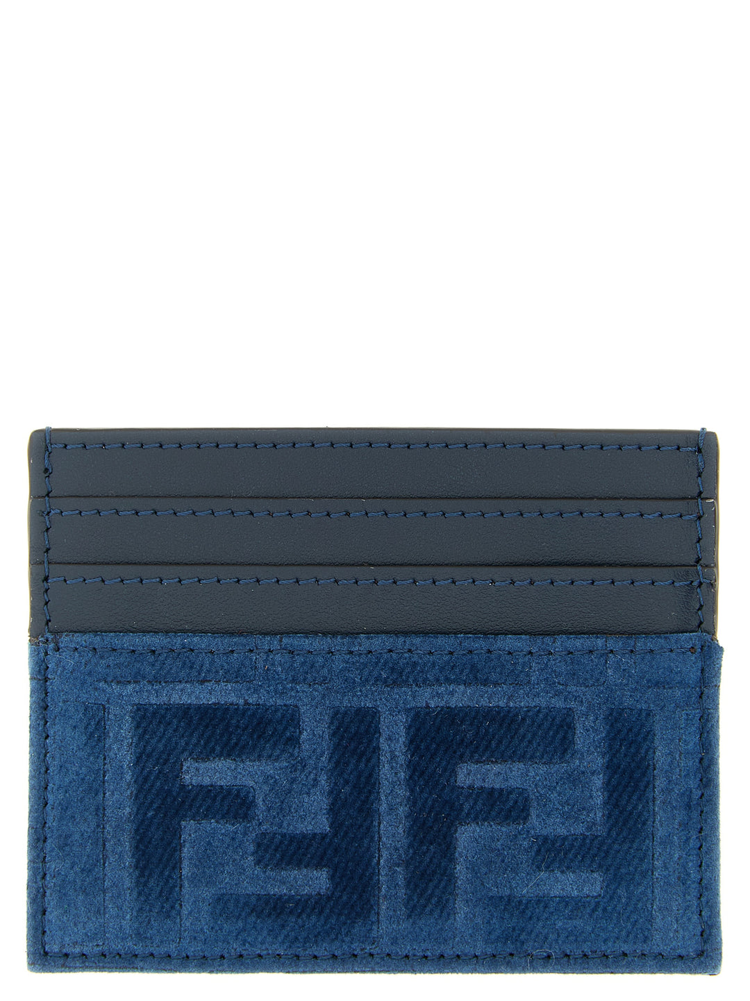 Fendi Ff Denim Card Holder Portafogli - Blu | 68f1818f2c816468de74722e114acfb451bc225d