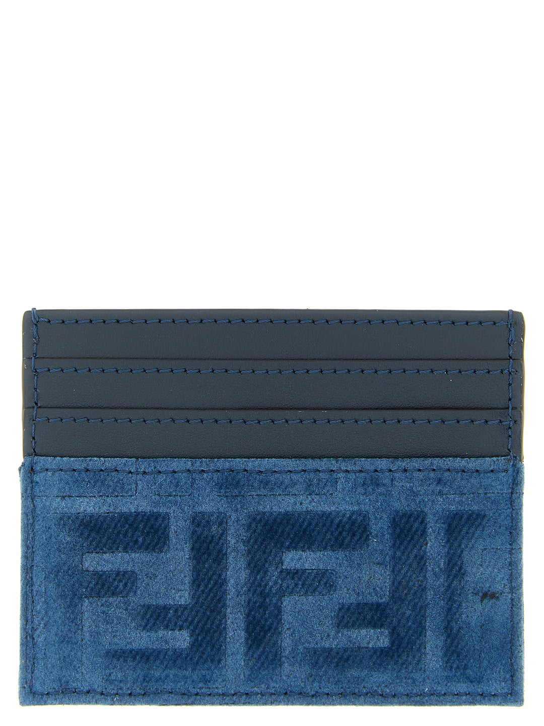 Fendi Ff Denim Card Holder Portafogli - Blu | bacd090bf273307d2e39ba50b270bfa6efa28927