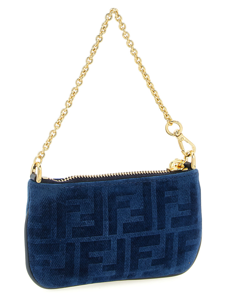 Fendi Ff Mini Denim Pouch Accessori - Blu | b5eae247506f7d5d1fc37852ee4311411fa5560e