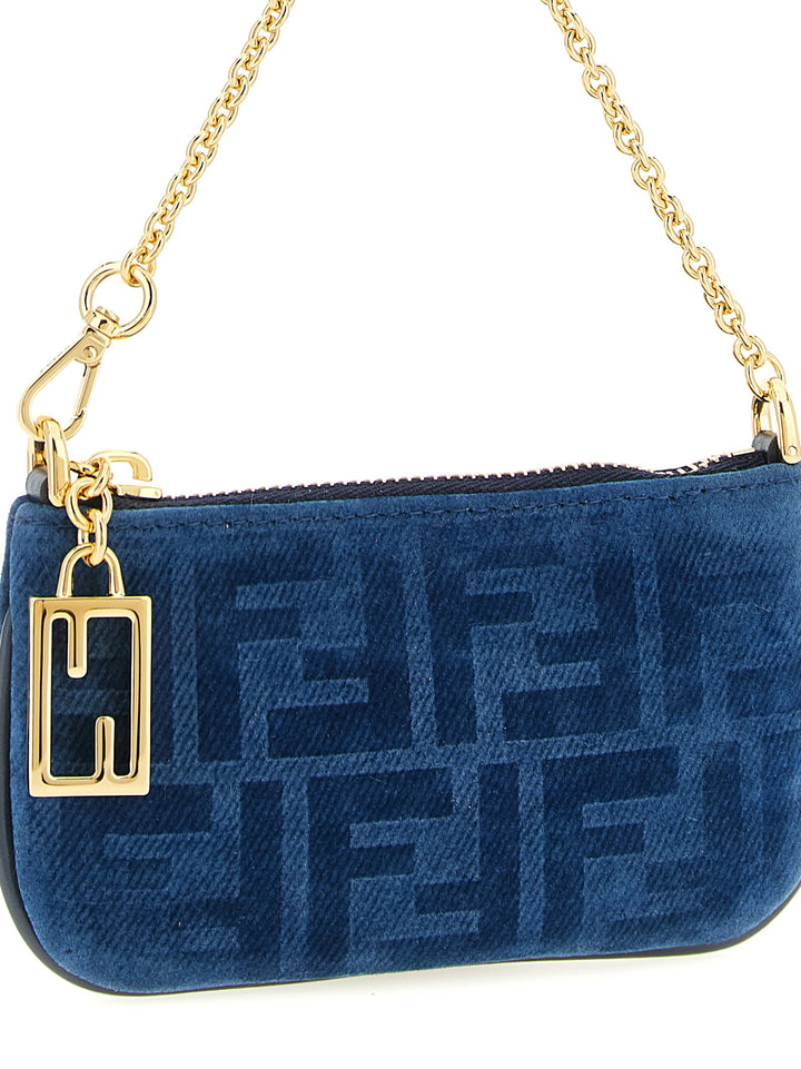 Fendi Ff Mini Denim Pouch Accessori - Blu | 63a92e7ea9d8ec4fceac17cb02e8fa7b02ace5c9