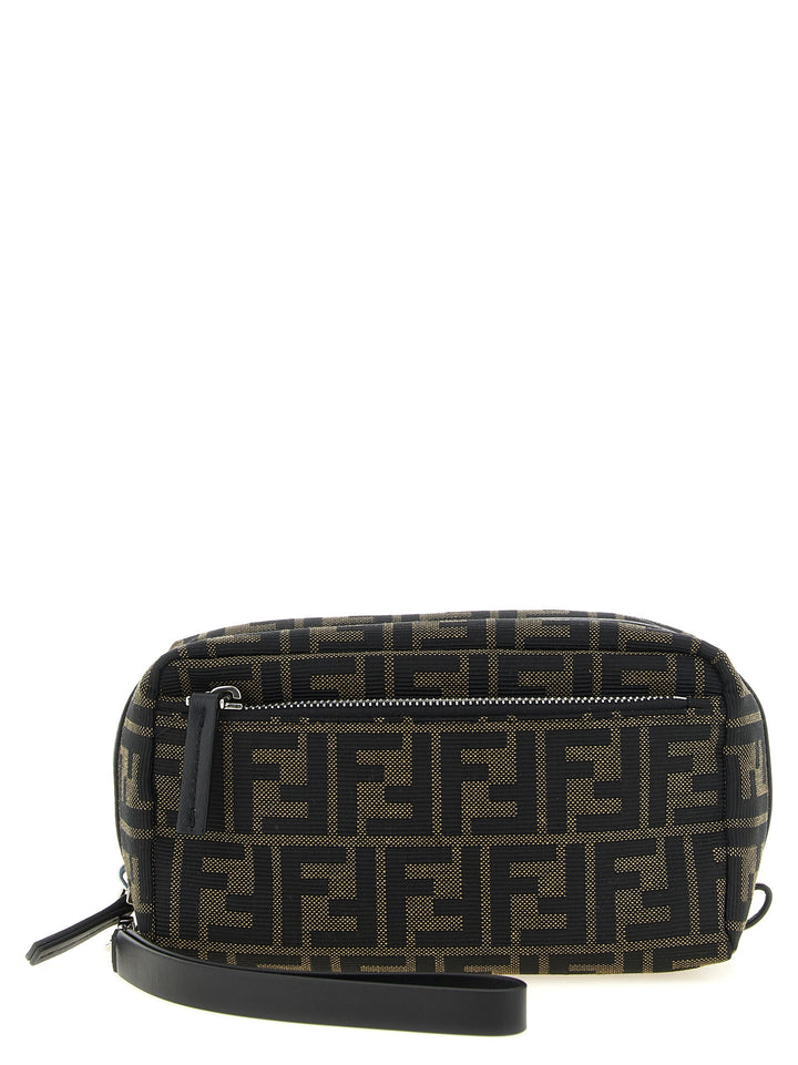 Fendi Small Double Zip Beauty - Marrone | 43a49fe689e523f0ff49aa6d8d345bd3644b8ba3
