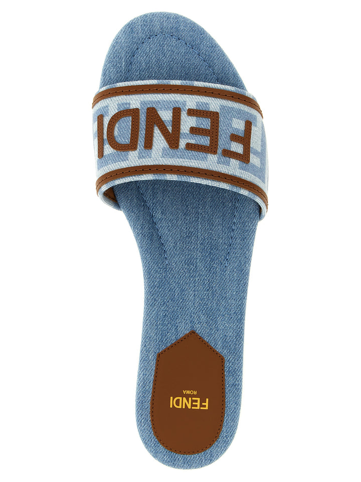 Fendi Denim Sandali - Celeste | 834260b0935992707e6f3f725f20beb145dc7ceb
