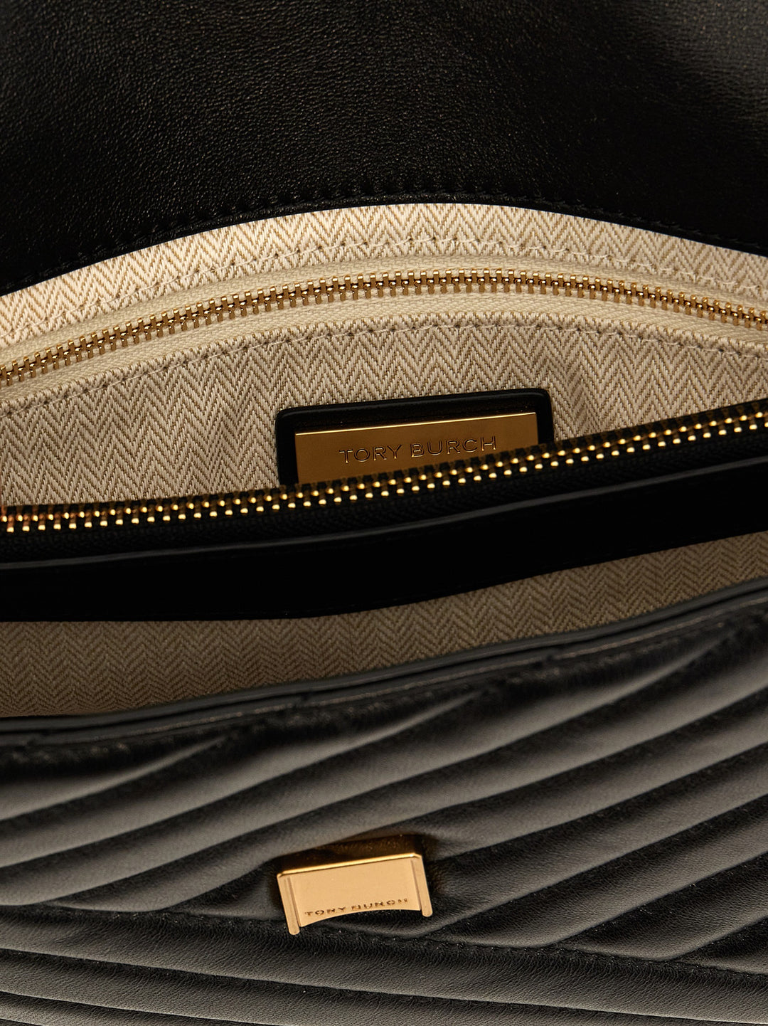 Tory Burch Kira Chevron Convertible Borse a Tracolla - Nero | 82ee55b2025ddb9aaa258c0a4f8c00c436afdb80