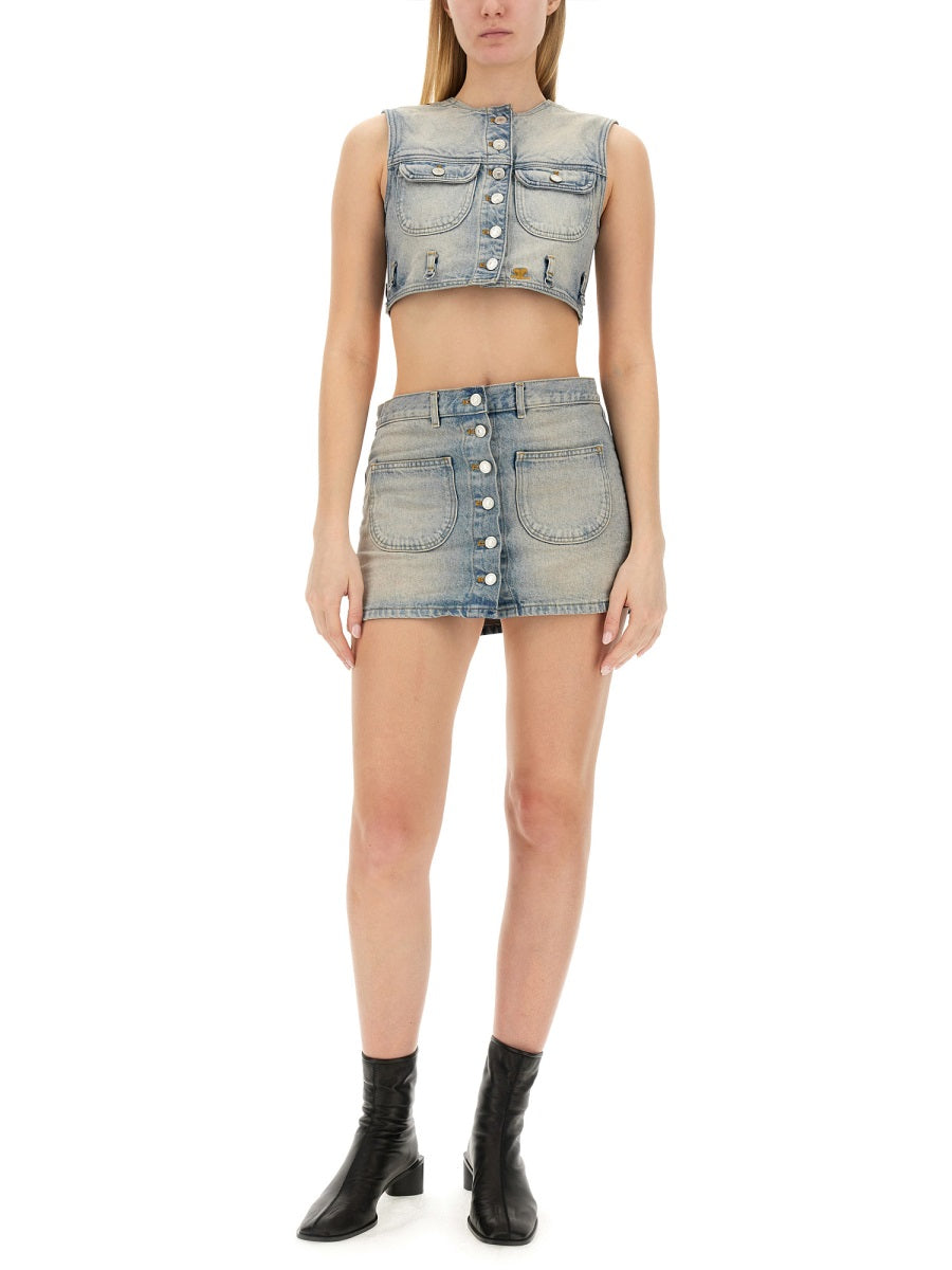 CourrèGes Top - Denim | 688d85409fcfb5d061509ac89a988604a5bd4131