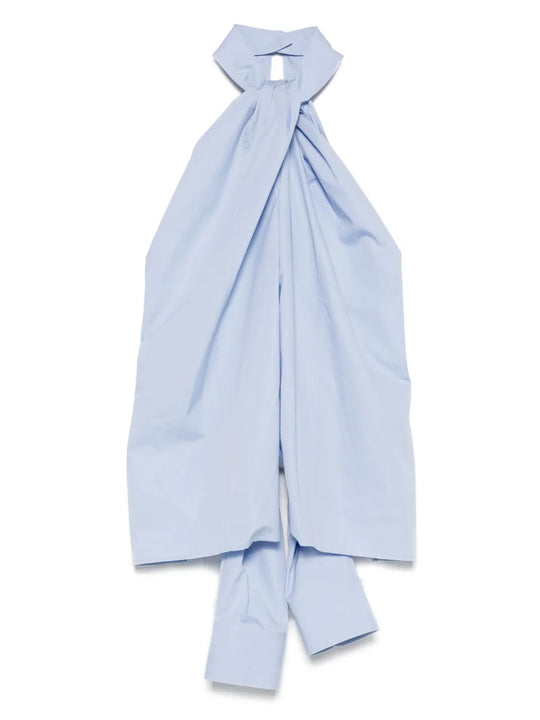 Top Smanicato Con Scollo All`Americana