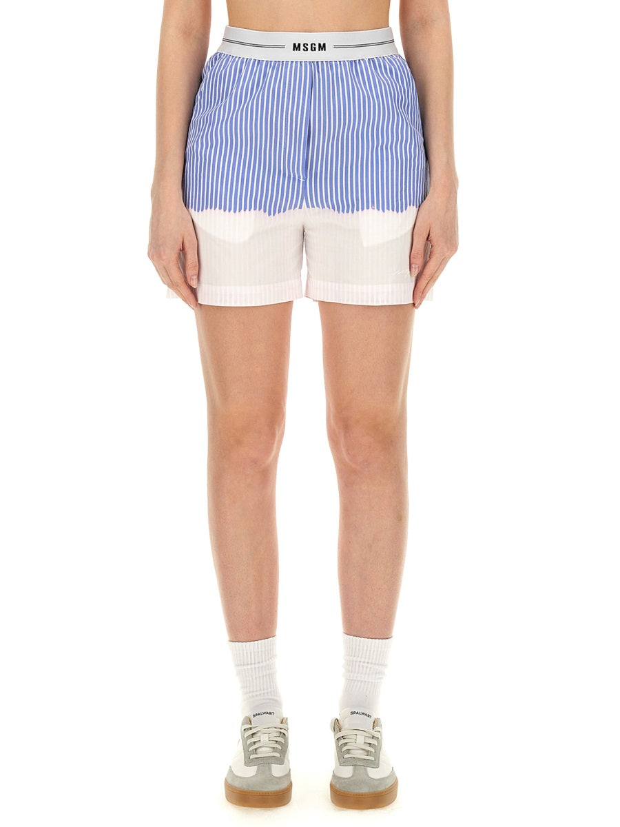 MSGM Shorts - Bianco, Azzurro | Wanan Luxury