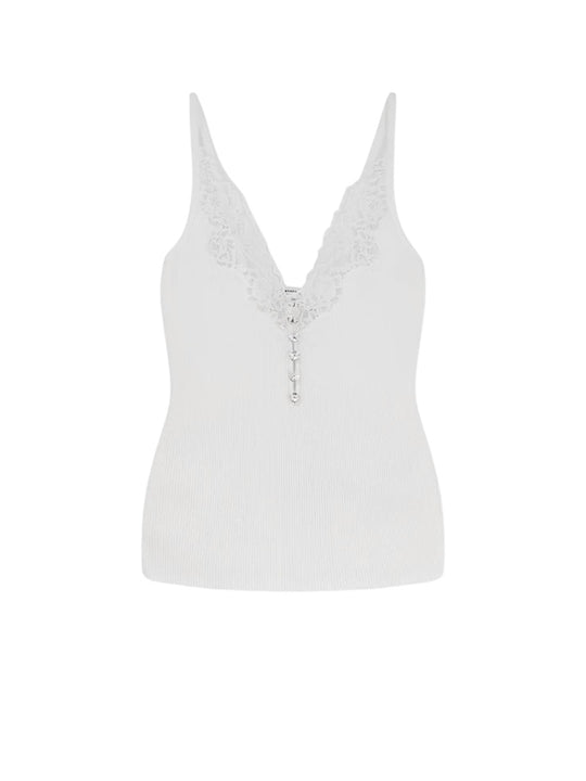 Top In Viscosa Con Inserti In Pizzo