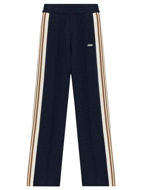 Pantaloni In Misto Viscosa Con Logo