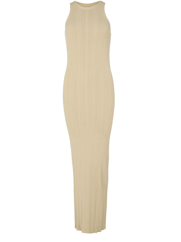 Vestido sin costuras de canalé sin mangas
