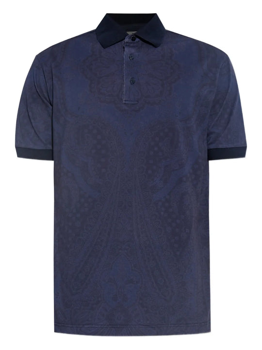 Polo In Cotone Con Stampa Paisley