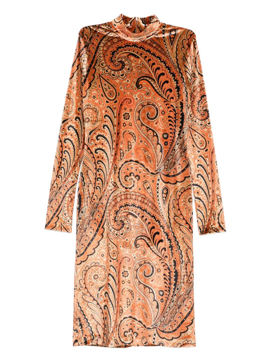 Abito Midi Con Stampa Paisley