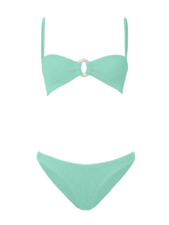 Bikini Misty Con Cerchio Perlato, Menta Metallizzata