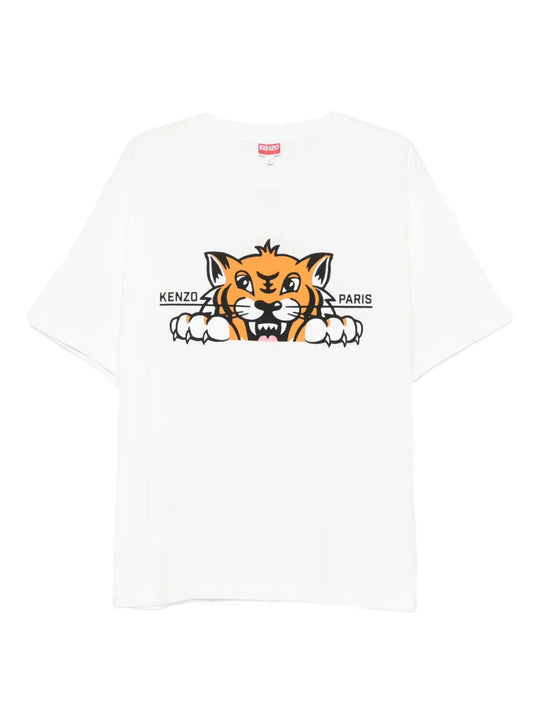 T-Shirt Happy Tiger In Cotone