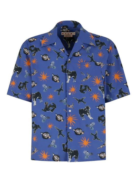 Camicia A Maniche Corte Con Stampa