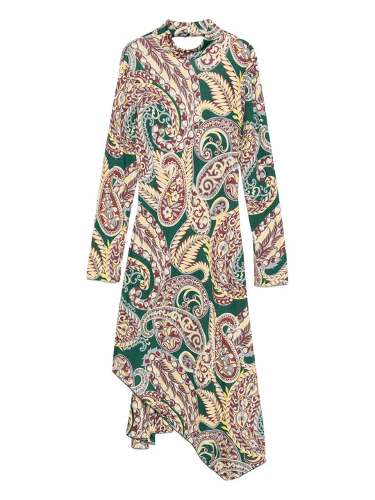 Abito Midi Con Stampa Paisley