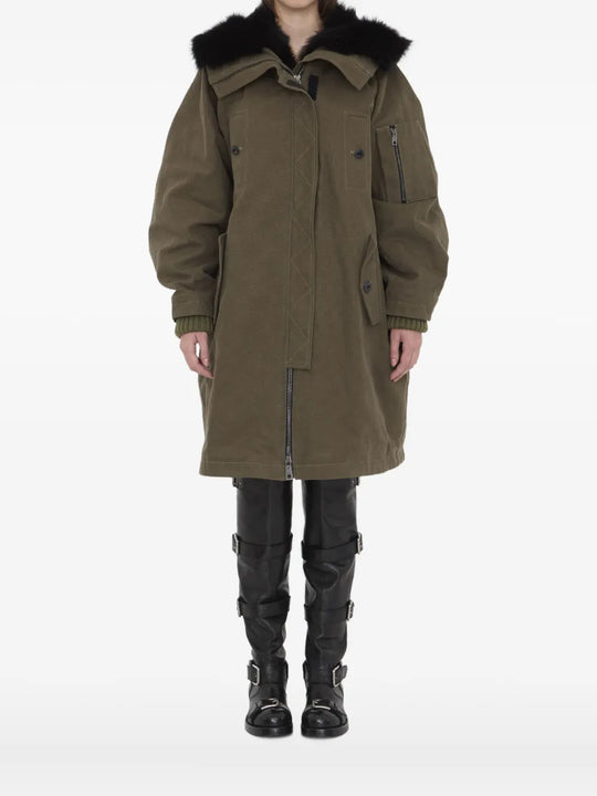 Cappotto Imbottito Con Finiture In Pelliccia Sintetica