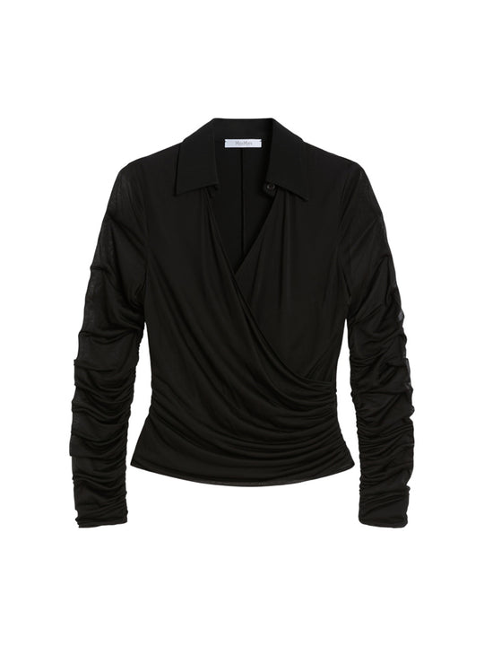 Blusa In Jersey E Tulle