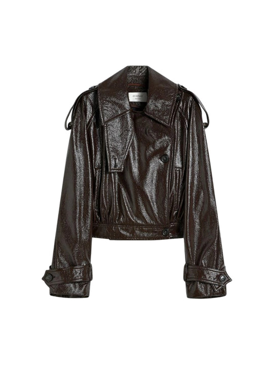 Trench Corto Effetto Vernice - Runway - Caffe`